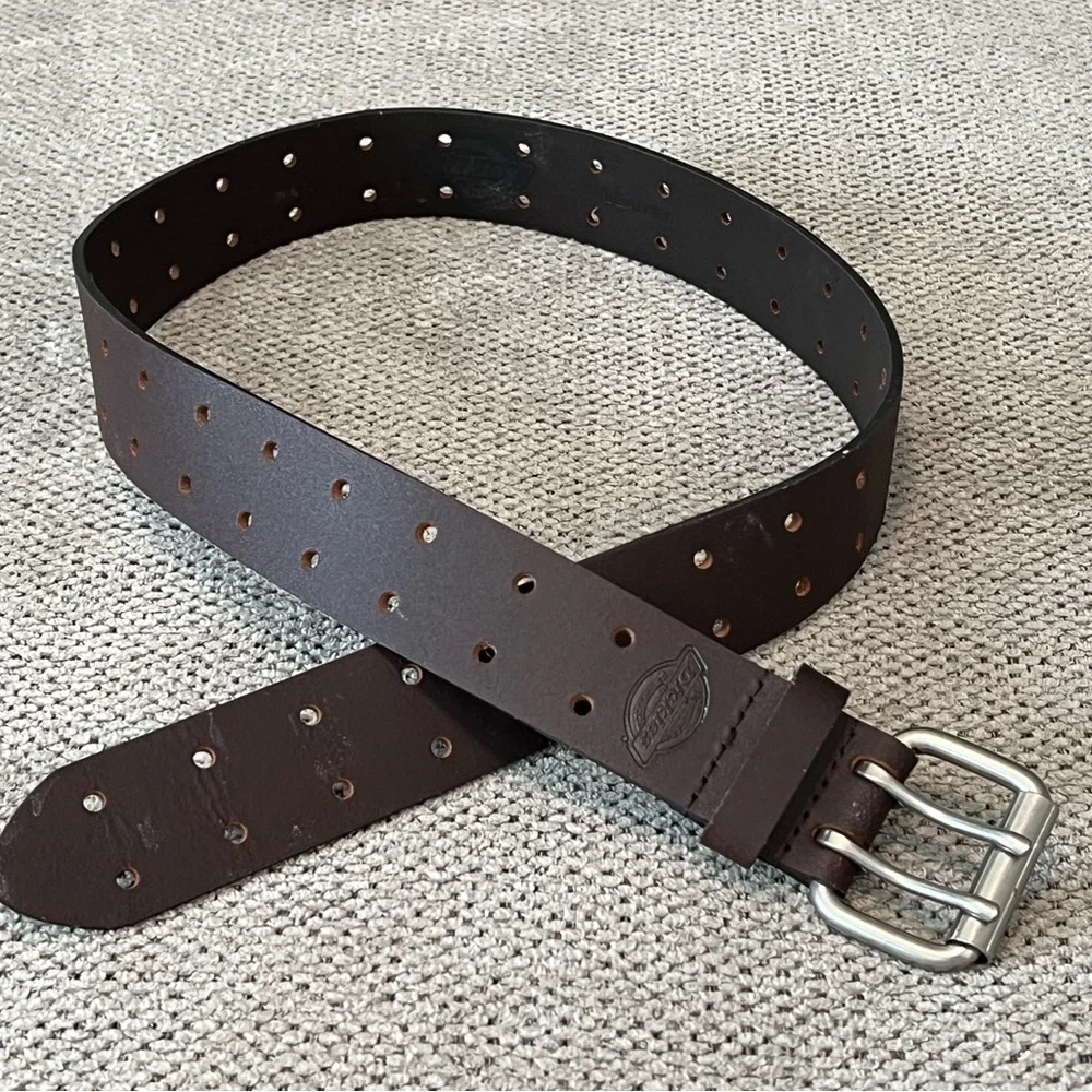Dickies Double Prong Brown Leather‎ Belt 30